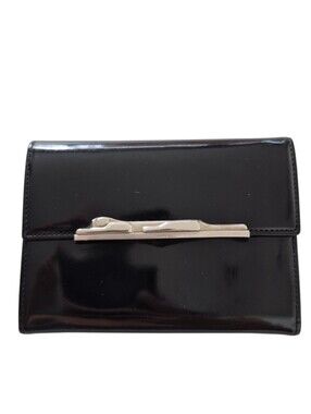 Cartier Black Enamel Leather Patheone Wallet